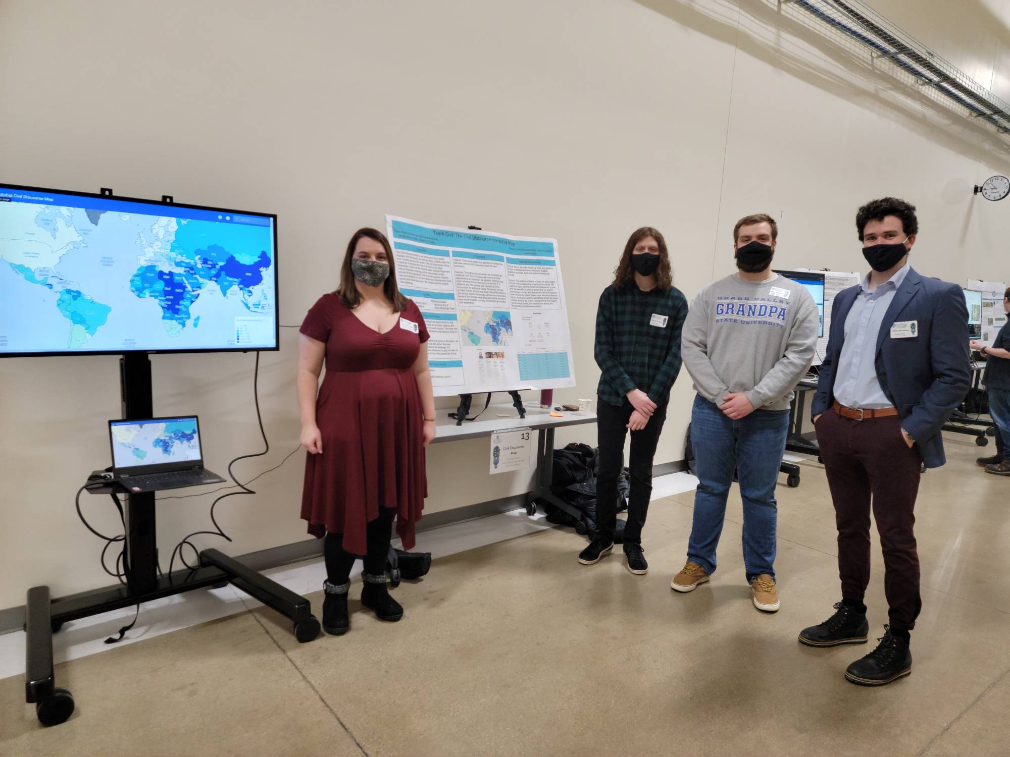 GVSU Computing Students present their group project at Project Day.